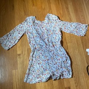 Floral Quarter Sleeve Romper